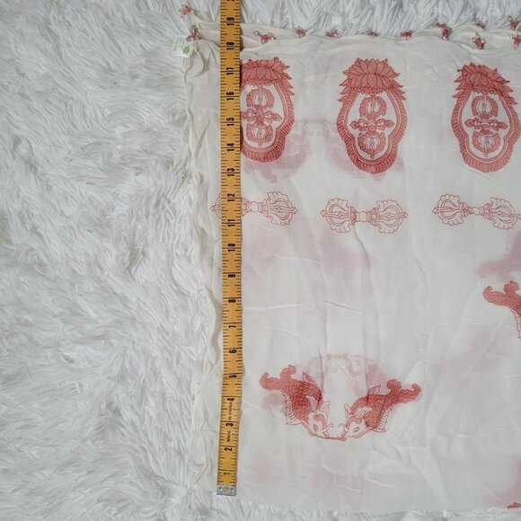 Turtle Beach Designs White Scarf with Beads accent on Trim - Picture 9 of 11